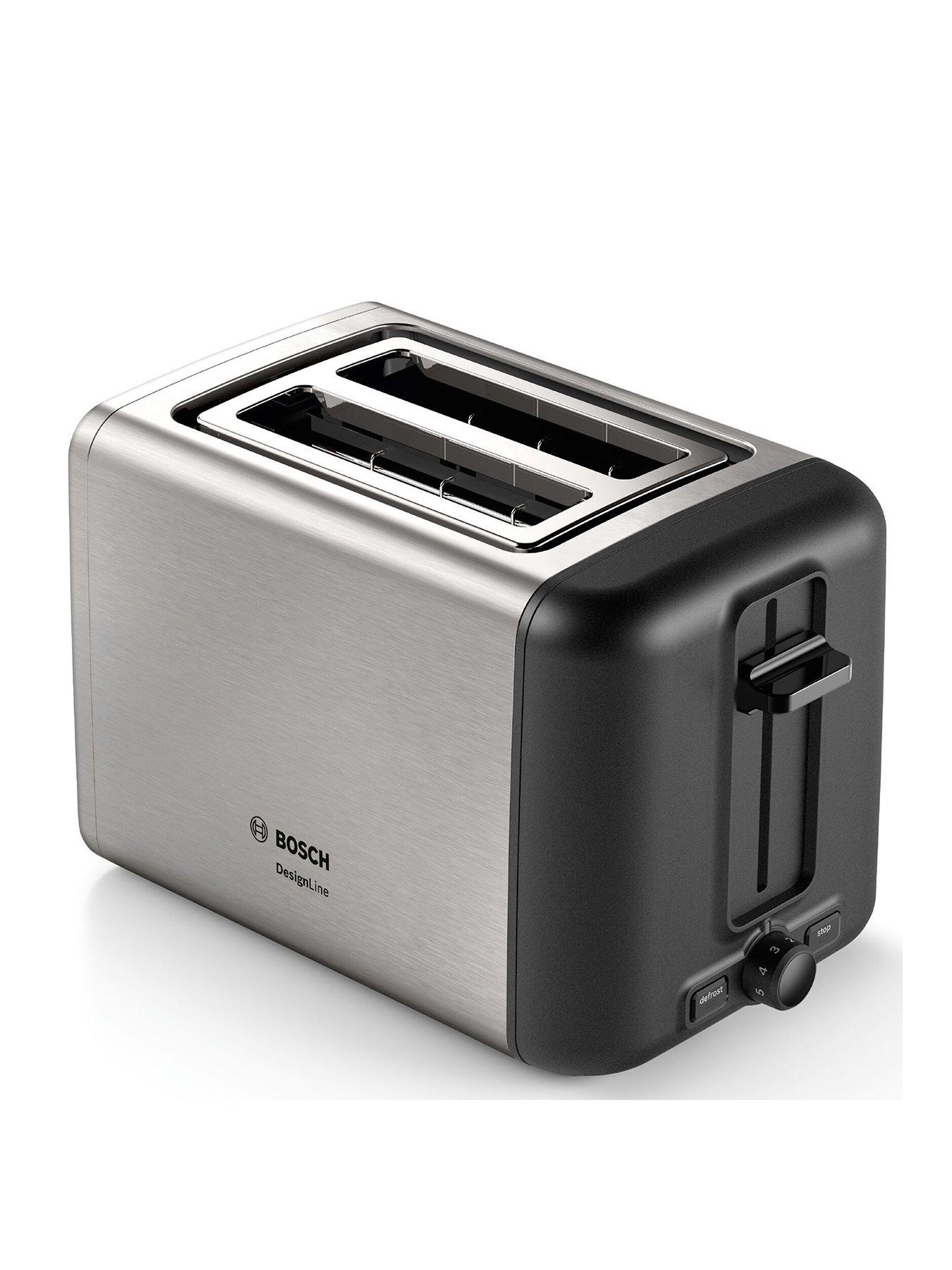 Bosch DesignLine TAT3P420GB 2-Slice Toaster with 6 variable browning levels - Stainless Steel