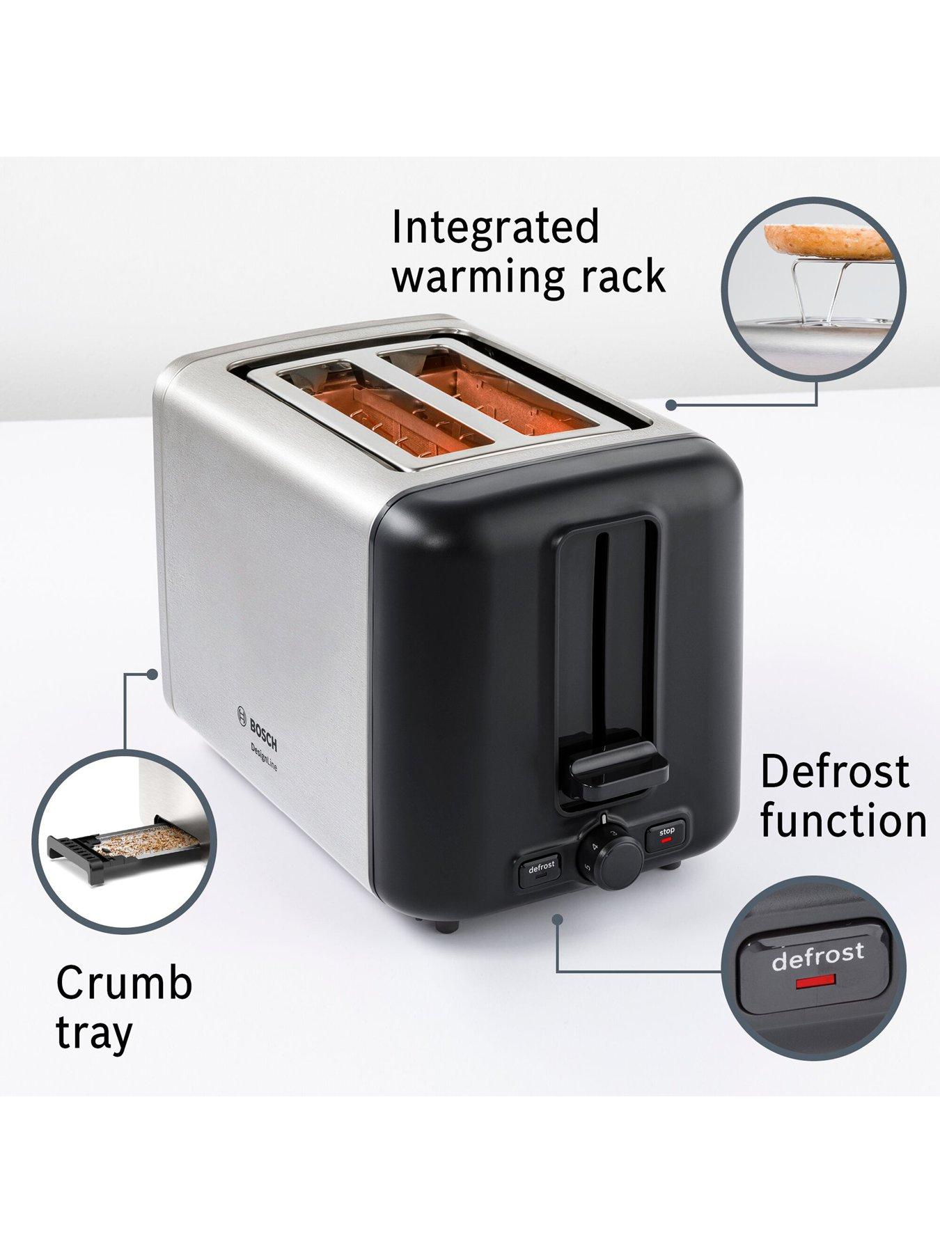  image of bosch-designline-tat3p420gb-2-slicenbsptoaster-with-6-variable-browning-levelsnbsp--stainless-steel