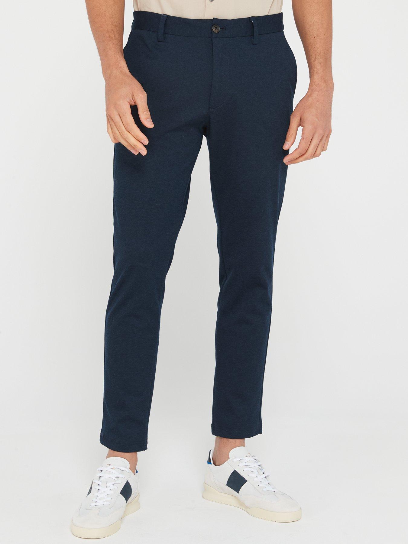 Image 1 of 4 of Jack & Jones Marco Slim Fit Jersey Chino Trousers - Navy