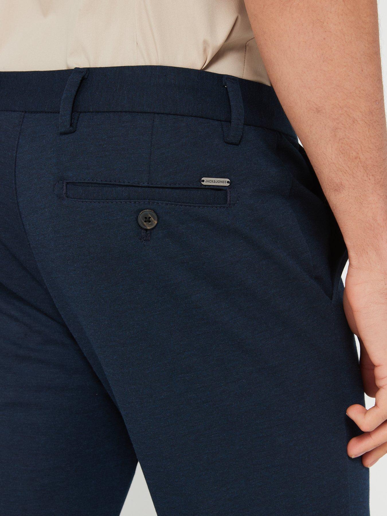 Image 4 of 4 of Jack & Jones Marco Slim Fit Jersey Chino Trousers - Navy
