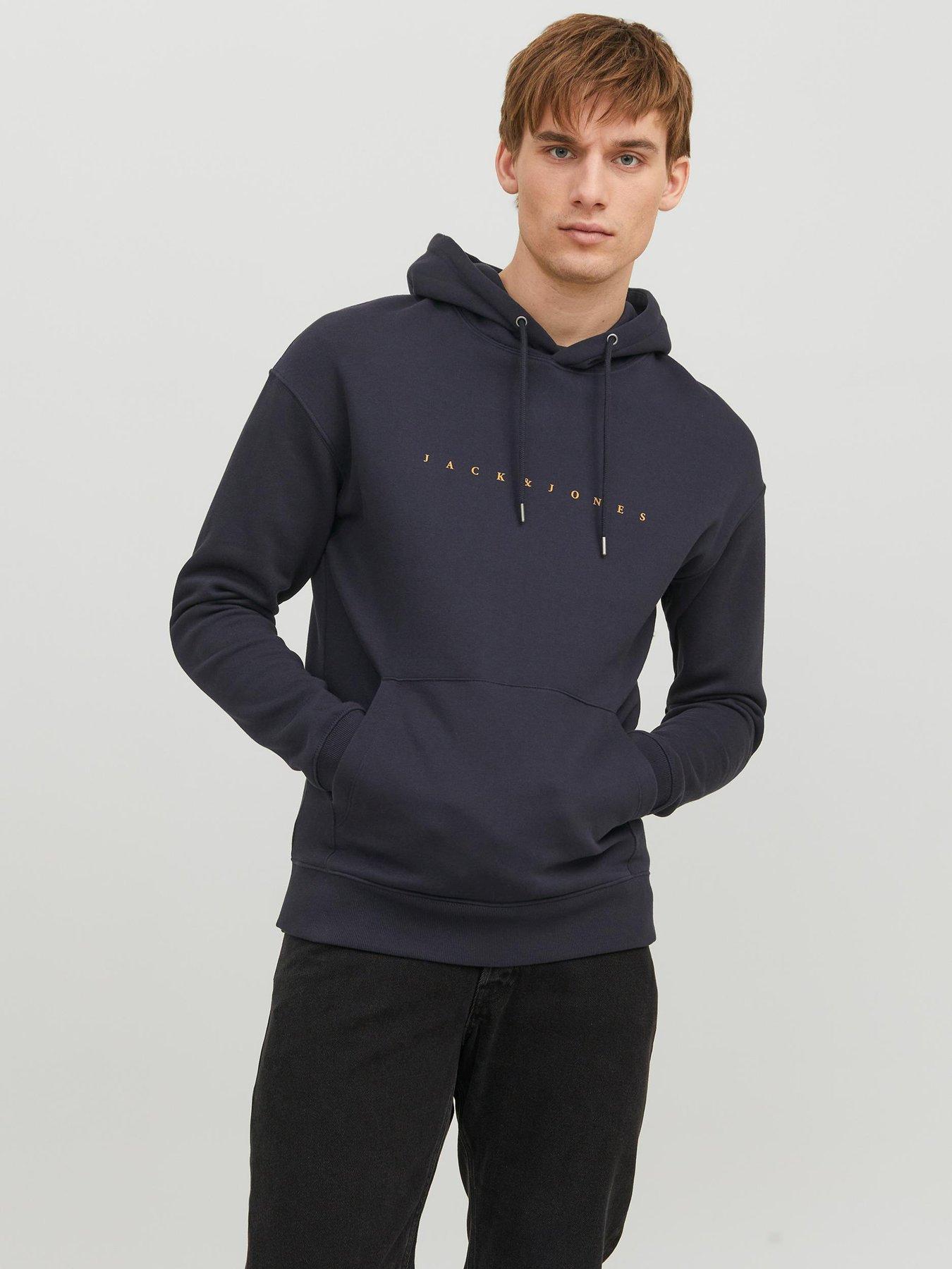 Jack & Jones Chest Logo Hoodie - Navy