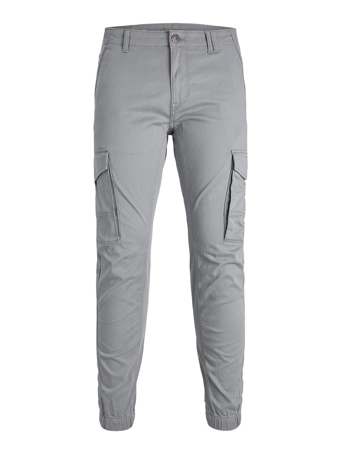  image of jack-jones-jack-amp-jones-paul-flake-cuffed-cargo-trousers-green