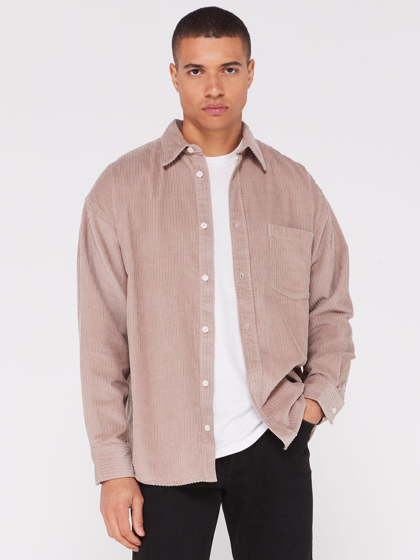 Front Pocket Corduroy Overshirt Beige