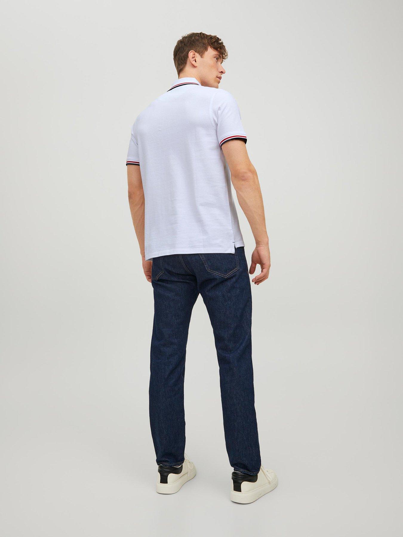  image of jack-jones-jack-amp-jones-paulos-tipped-polo-shirt-white