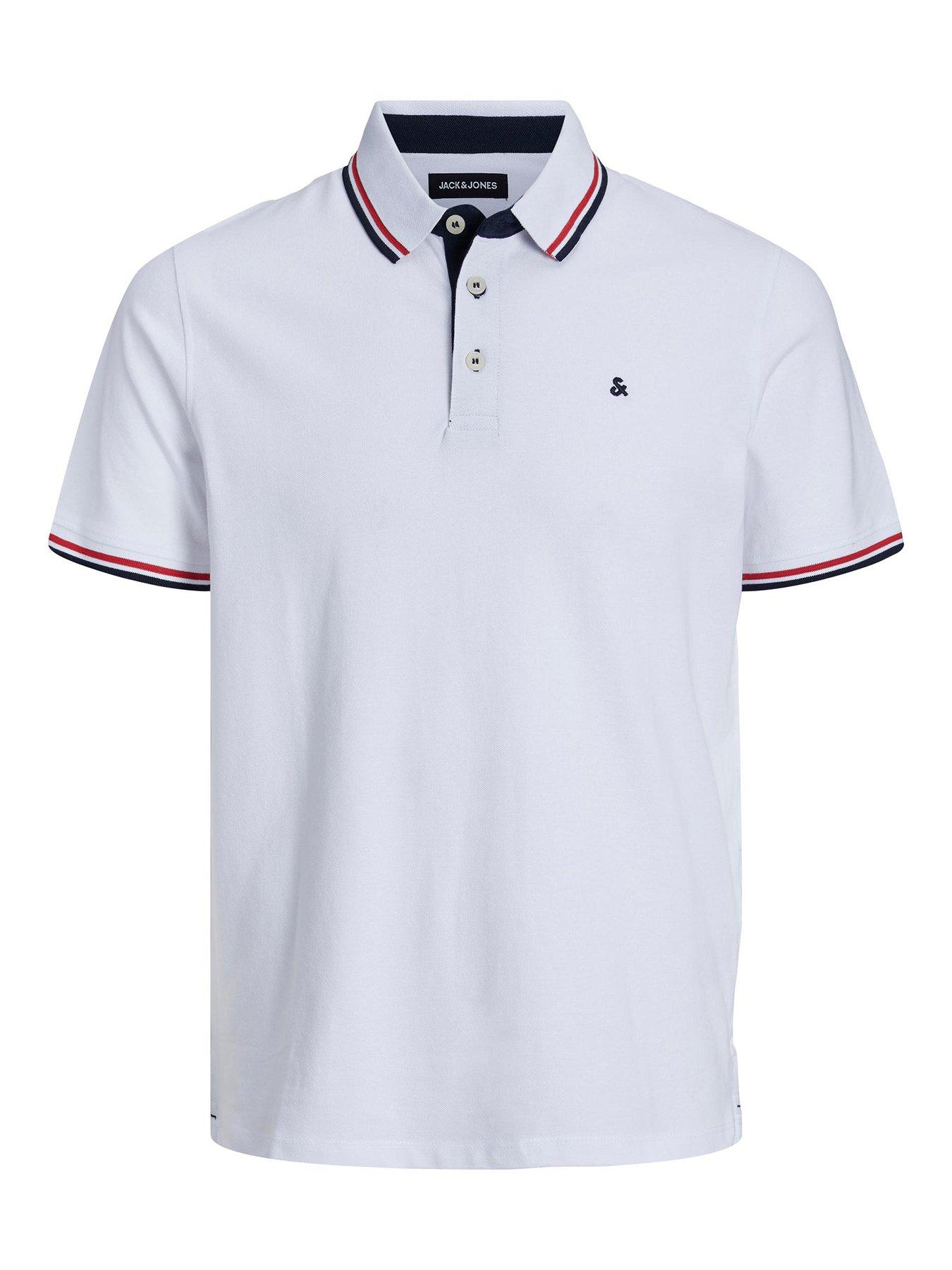  image of jack-jones-jack-amp-jones-paulos-tipped-polo-shirt-white