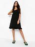  image of boohoo-strappy-tiered-smock-dress-black