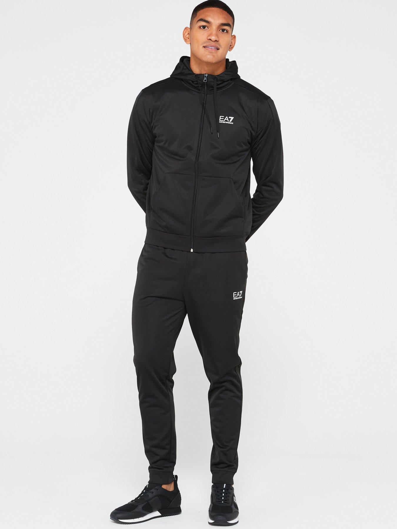 Armani logo hot sale tracksuit