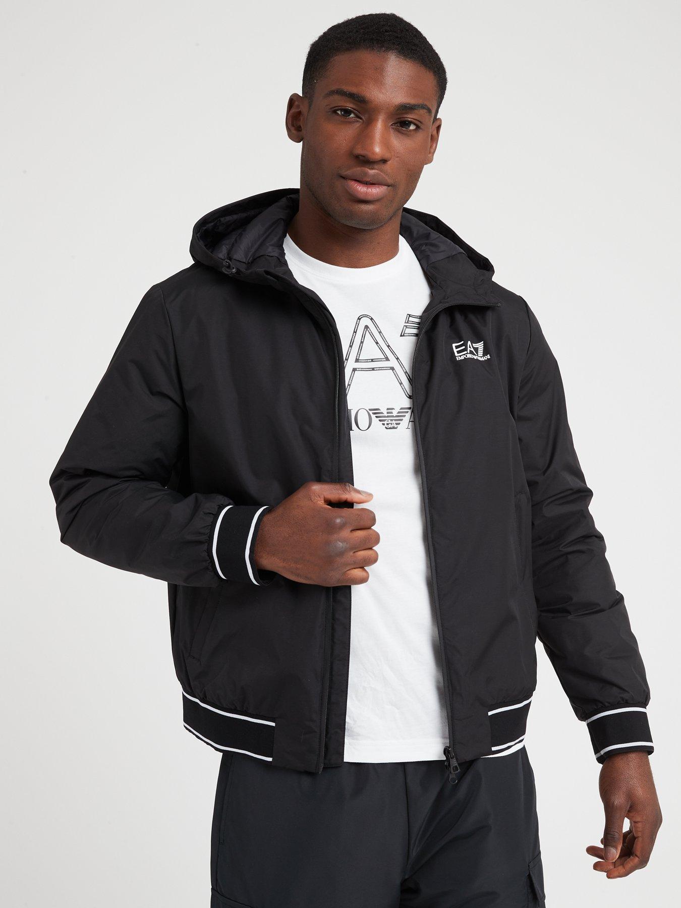 EA7 Emporio Armani Hooded Lightweight Jacket Black littlewoods