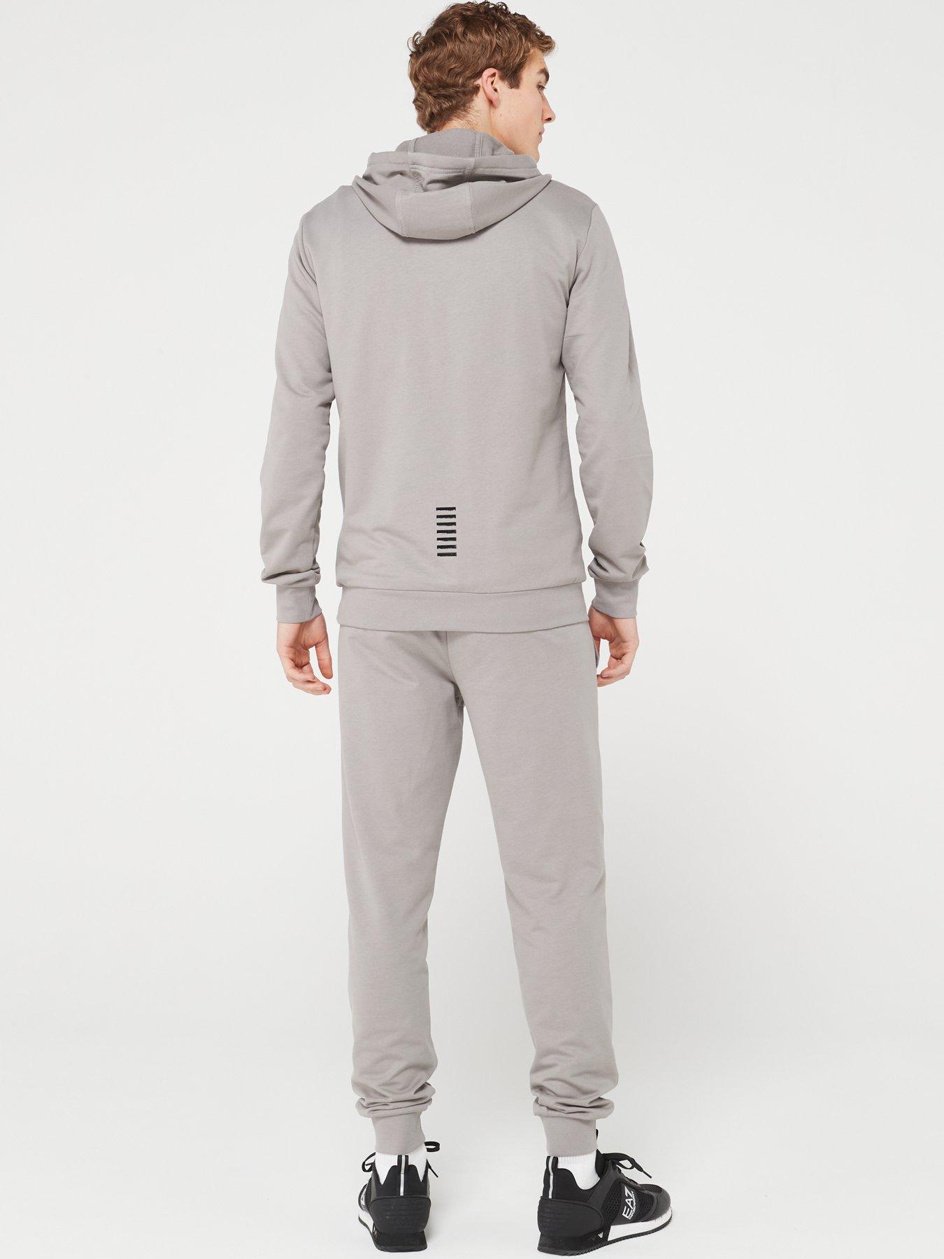 Ea7 Emporio Armani Core Id Logo Overhead Hooded Tracksuit Grey