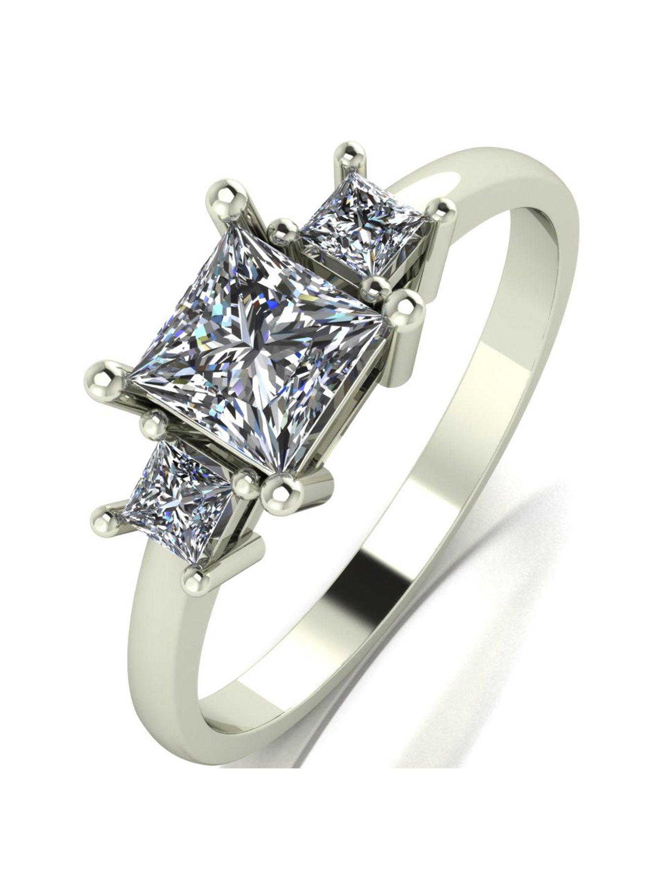 Square moissanite deals engagement rings