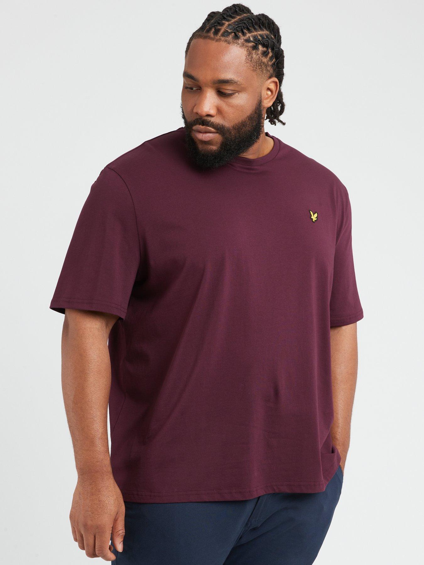 Lyle & Scott Cotton Crew Neck Plain T-Shirt - Dark Red