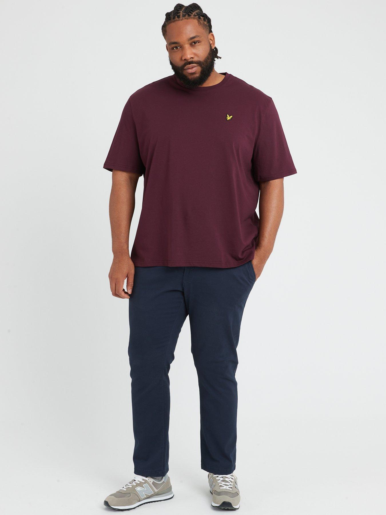 Image 3 of 5 of Lyle & Scott Cotton Crew Neck Plain&nbsp;T-Shirt - Dark Red