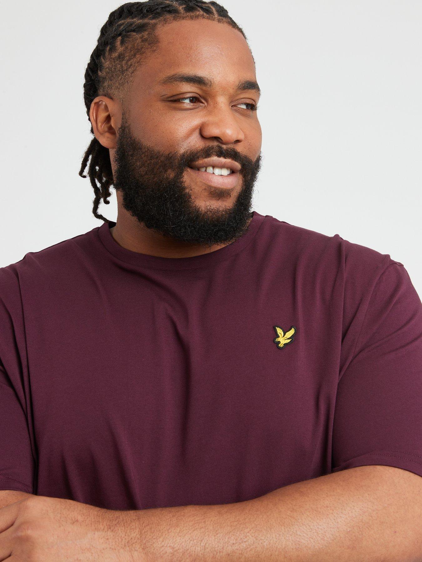 Image 4 of 5 of Lyle & Scott Cotton Crew Neck Plain&nbsp;T-Shirt - Dark Red