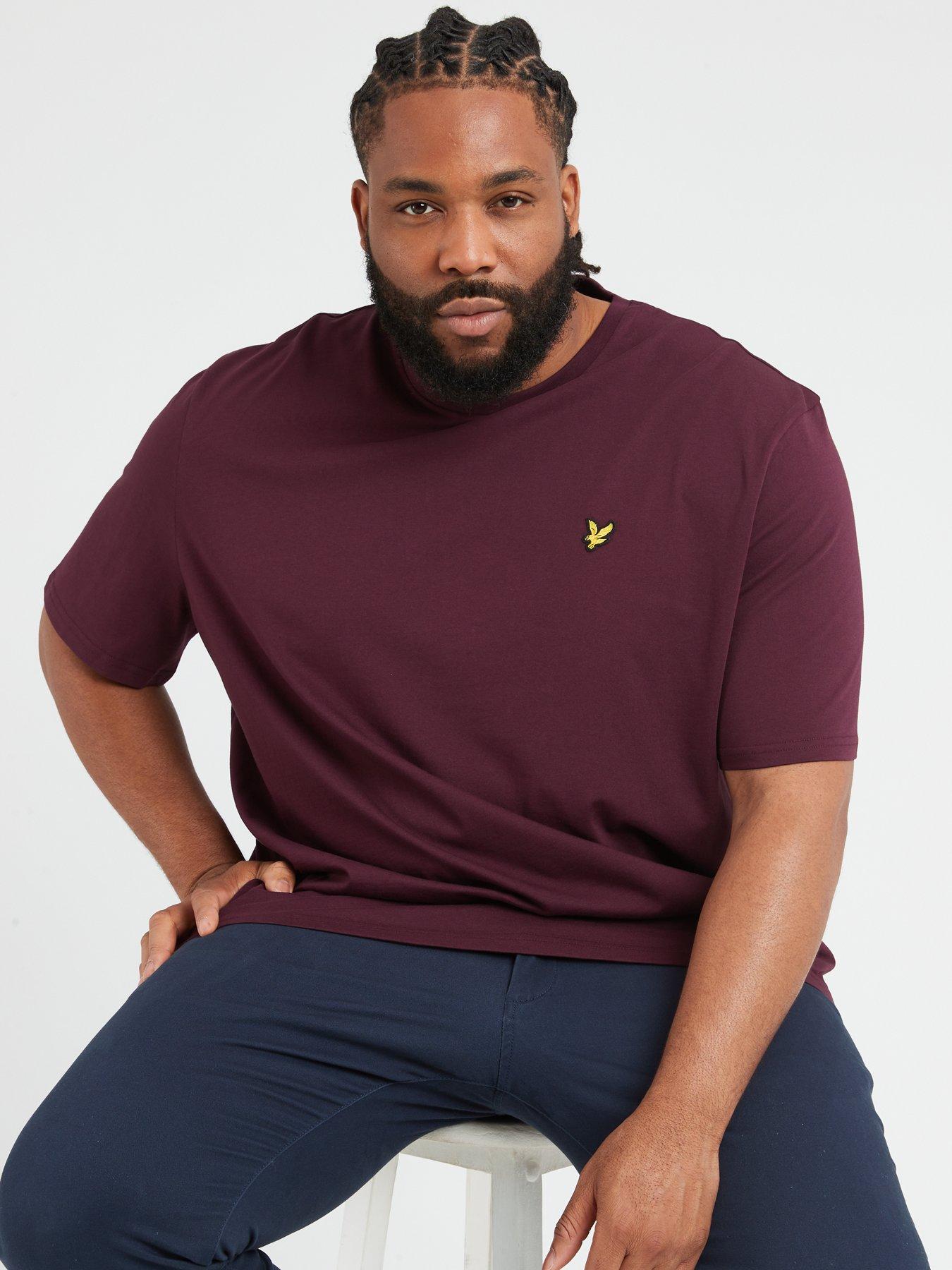 Image 5 of 5 of Lyle & Scott Cotton Crew Neck Plain&nbsp;T-Shirt - Dark Red