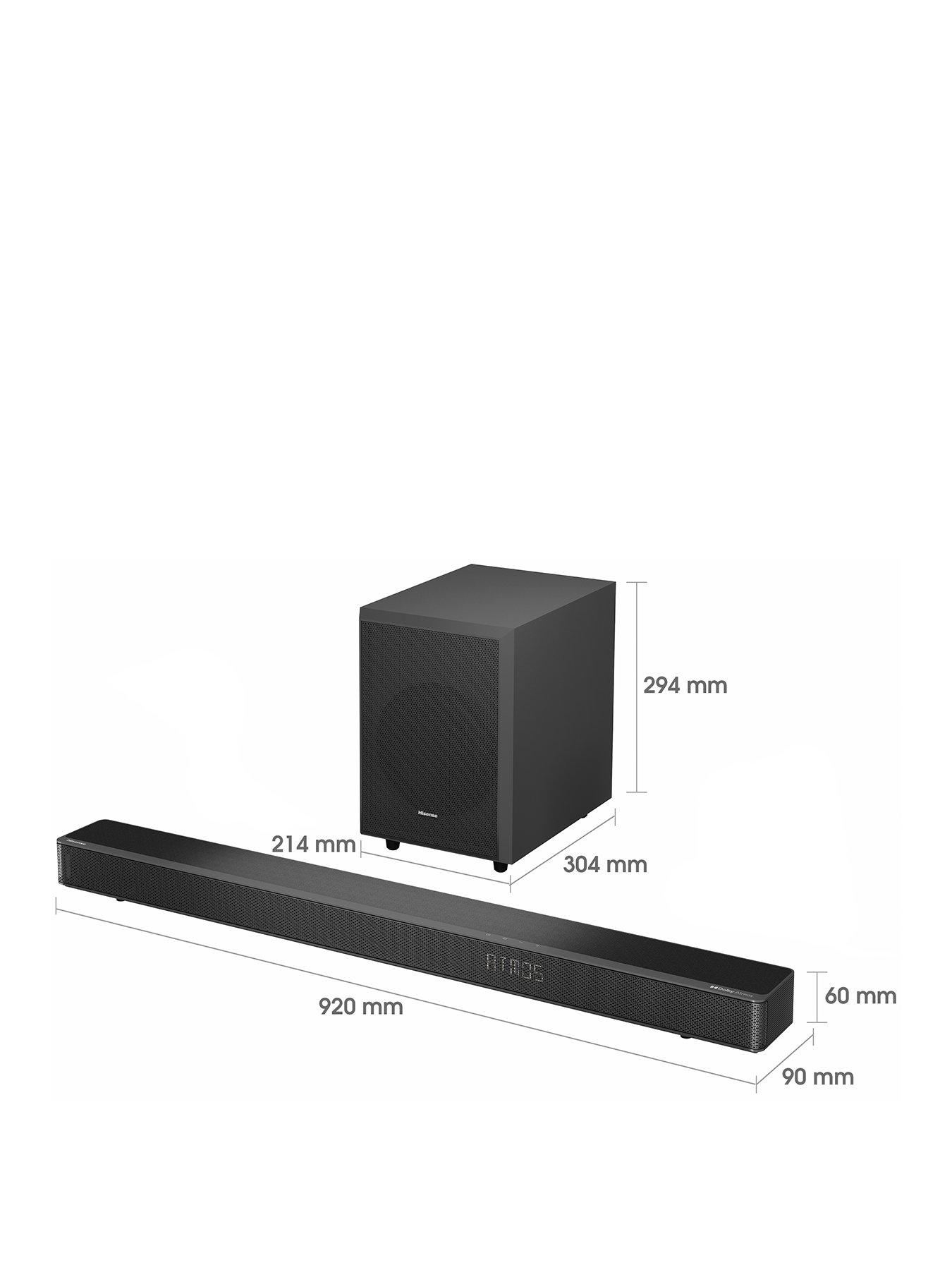  image of hisense-ax3120g-312-channel-360w-dolby-atmos-soundbar-with-wireless-subwoofer-and-up-firing-speakers