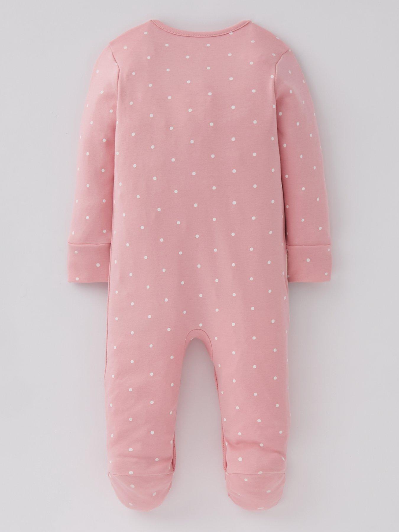 Mini V by Very Girls Bunny Sleepsuit - Pink | littlewoods.com