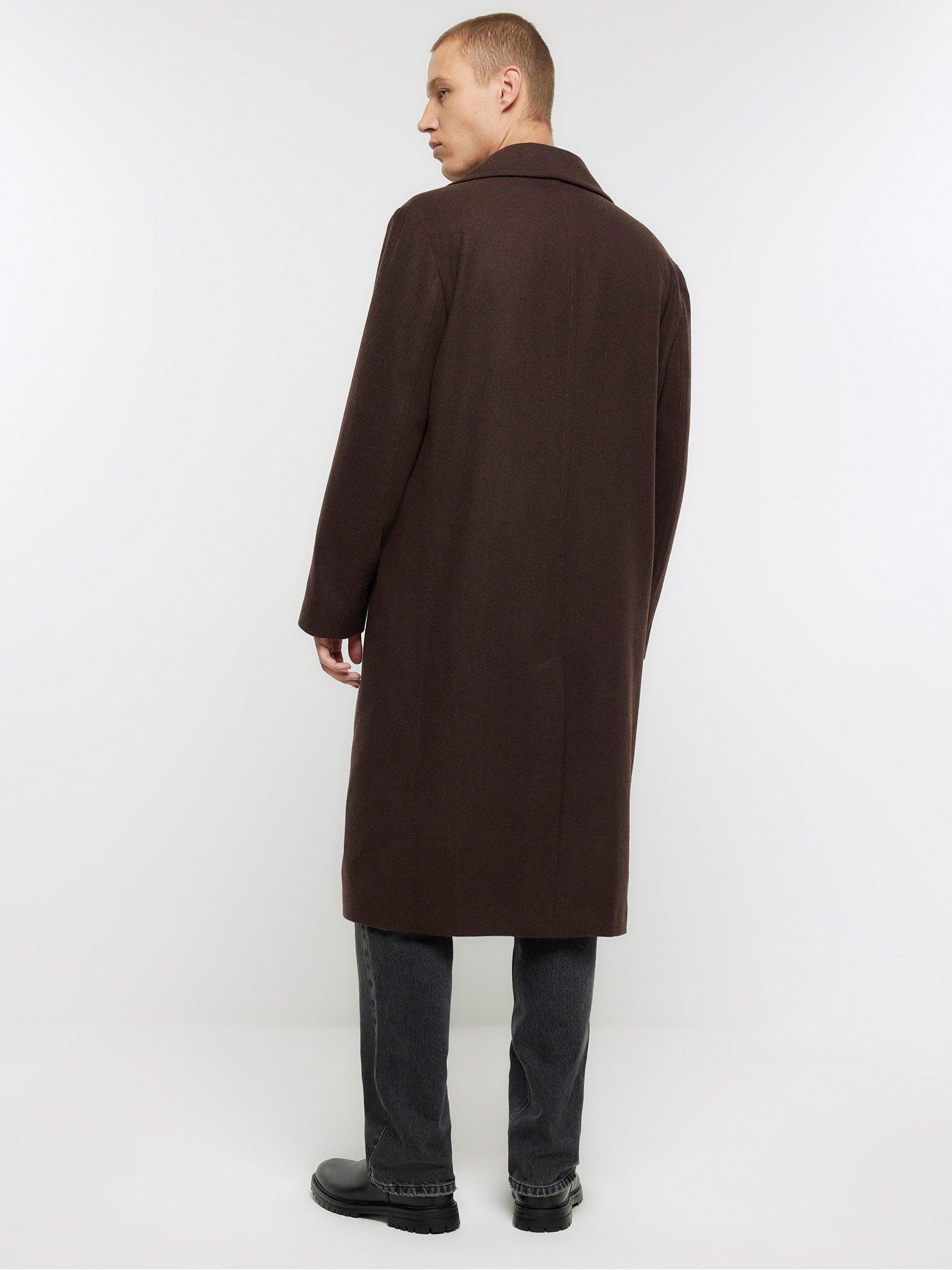 Mens overcoat hot sale river island