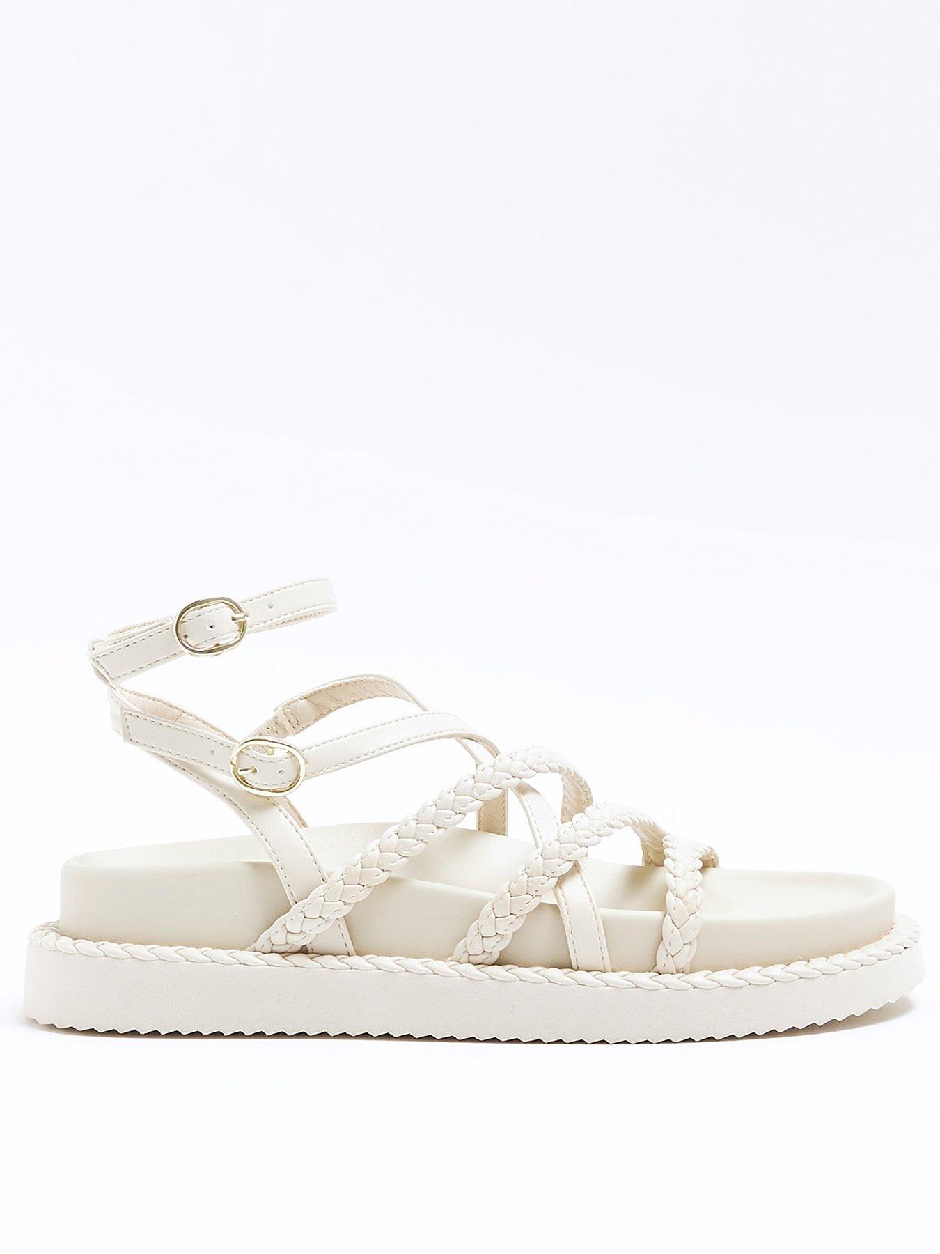 Rope Flatform Sandals Beige