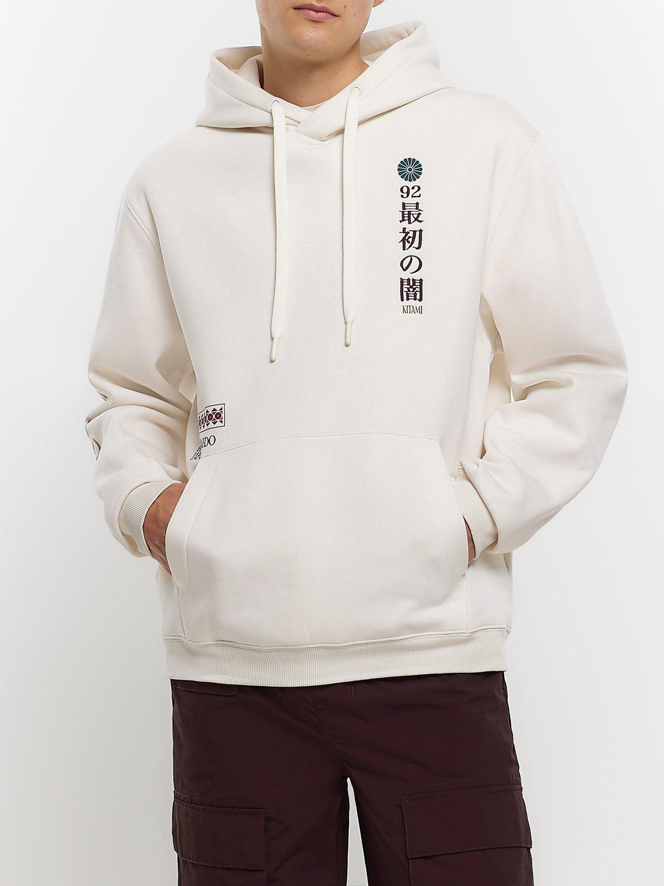 Long Sleeve Printed Japanese Hoody Natural