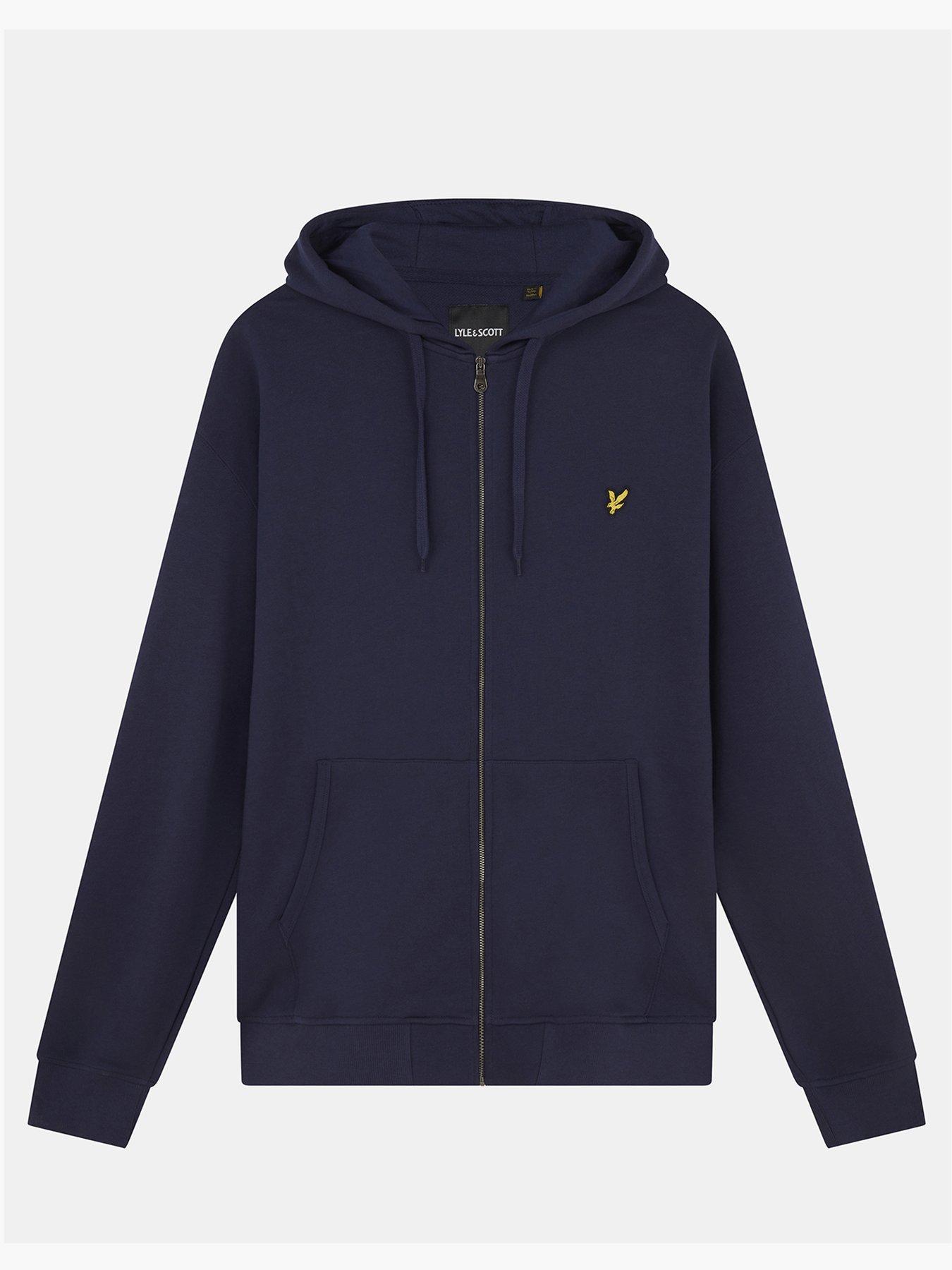  image of lyle-scott-lyle-amp-scott-zip-through-hoodie-navy