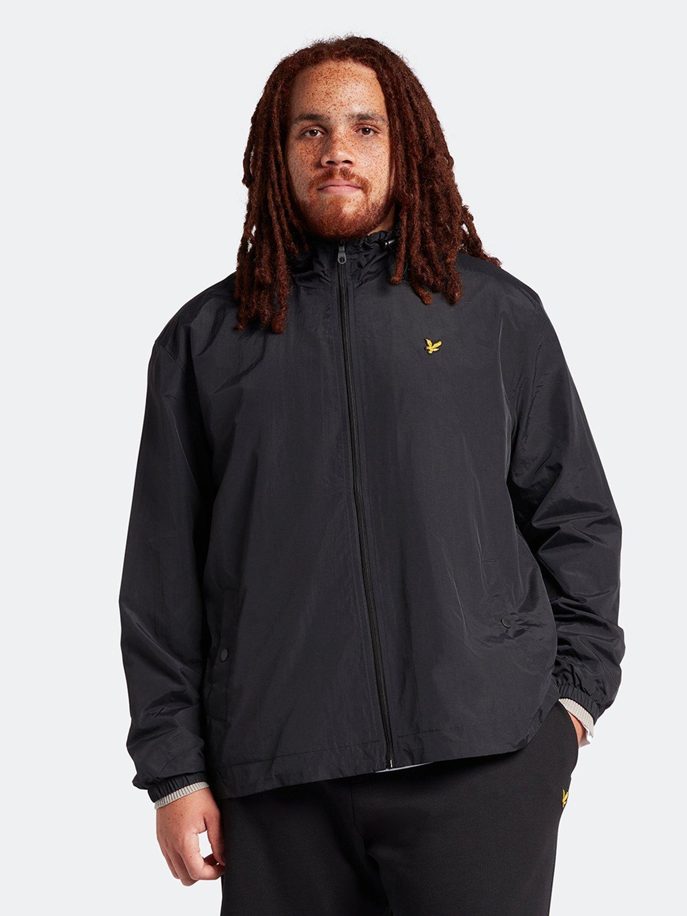  image of lyle-scott-lyle-amp-scott-big-amp-tall-zip-through-hooded-jacket-black