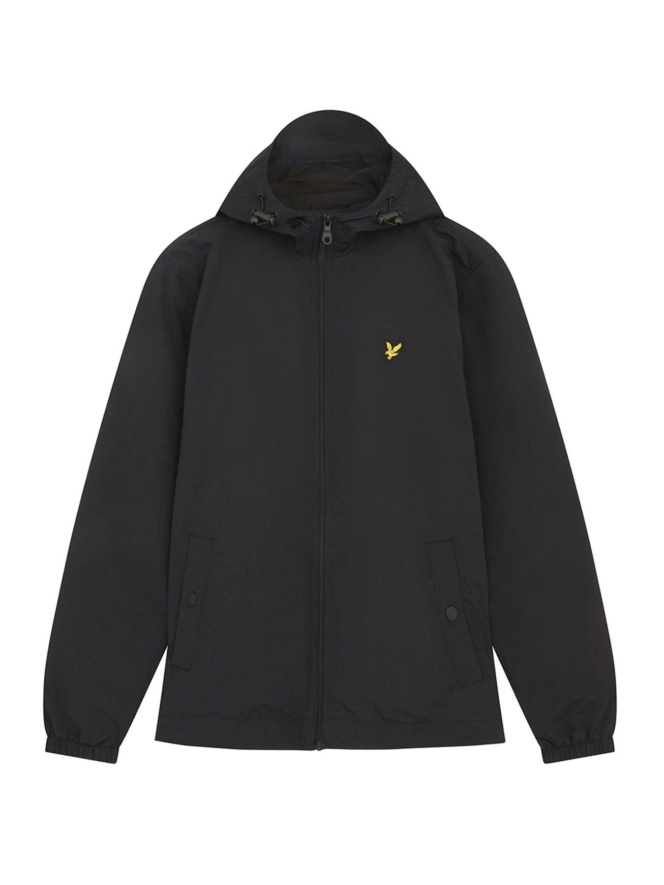  image of lyle-scott-lyle-amp-scott-big-amp-tall-zip-through-hooded-jacket-black