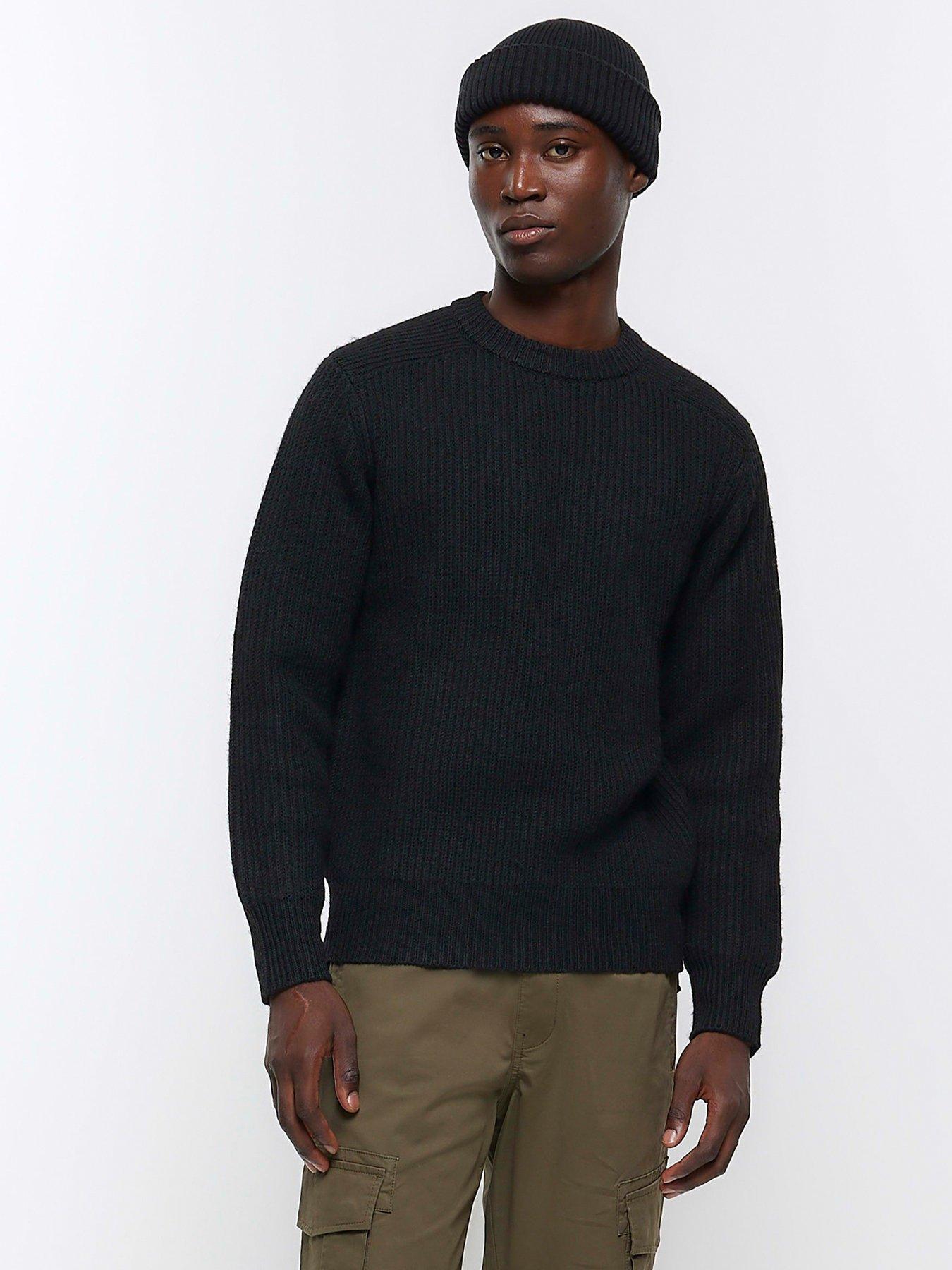 Smart Rib Crew Jumper Black