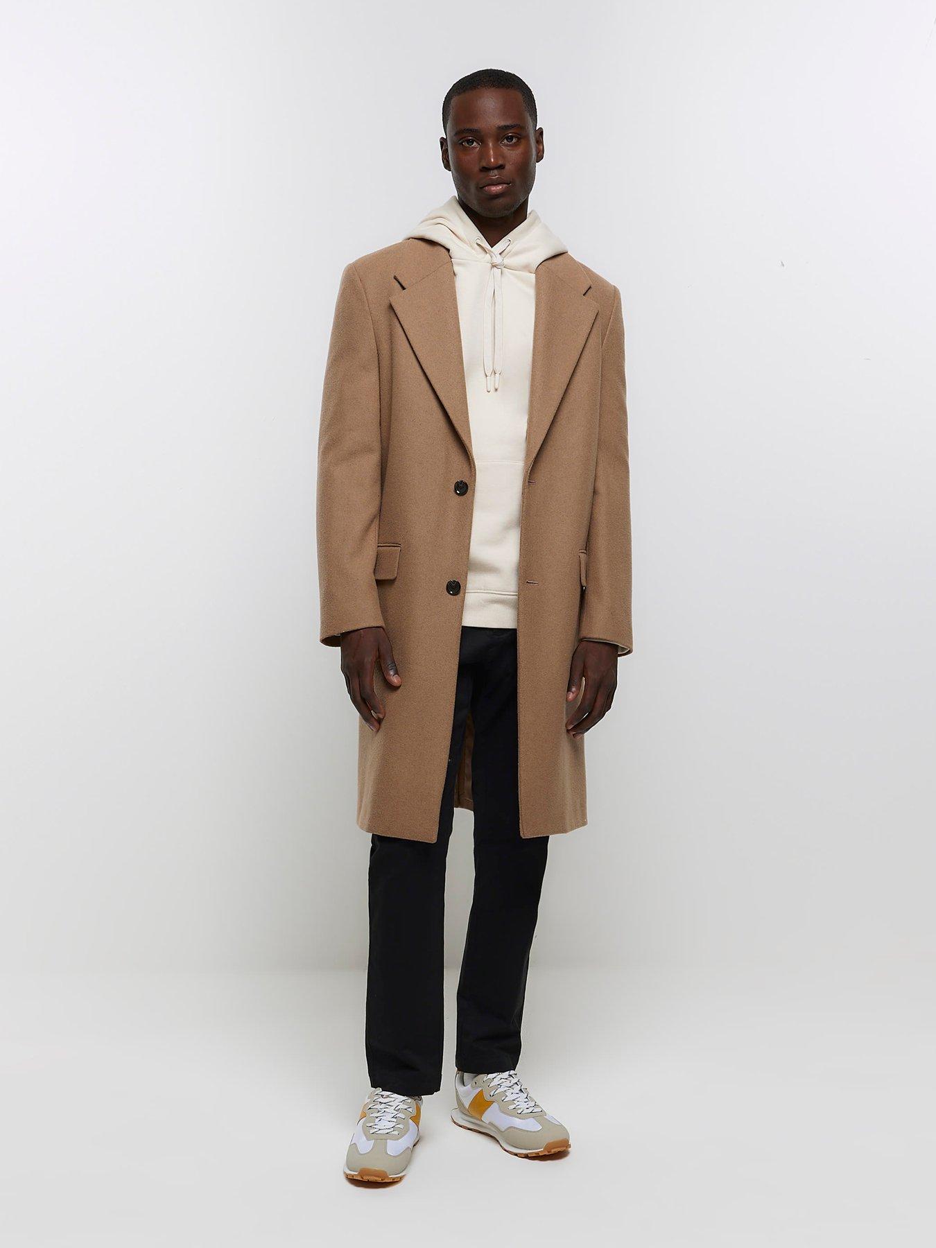 Premium Wool Single Breasted Overcoat Brown