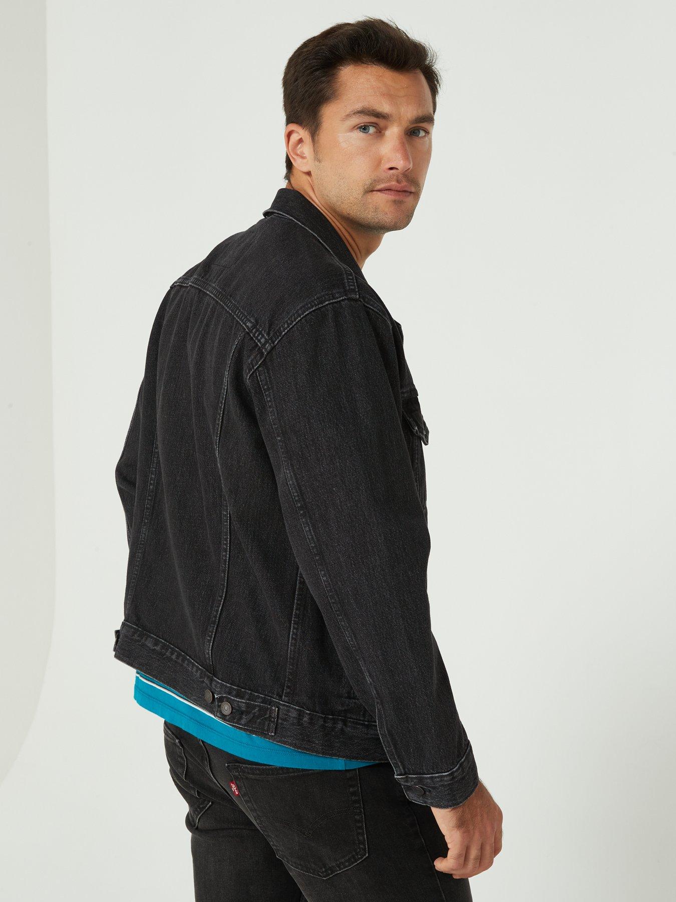 Relaxed Fit Trucker Jacket - Black