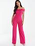  image of quiz-bardot-palazzo-jumpsuit-pink