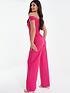  image of quiz-bardot-palazzo-jumpsuit-pink