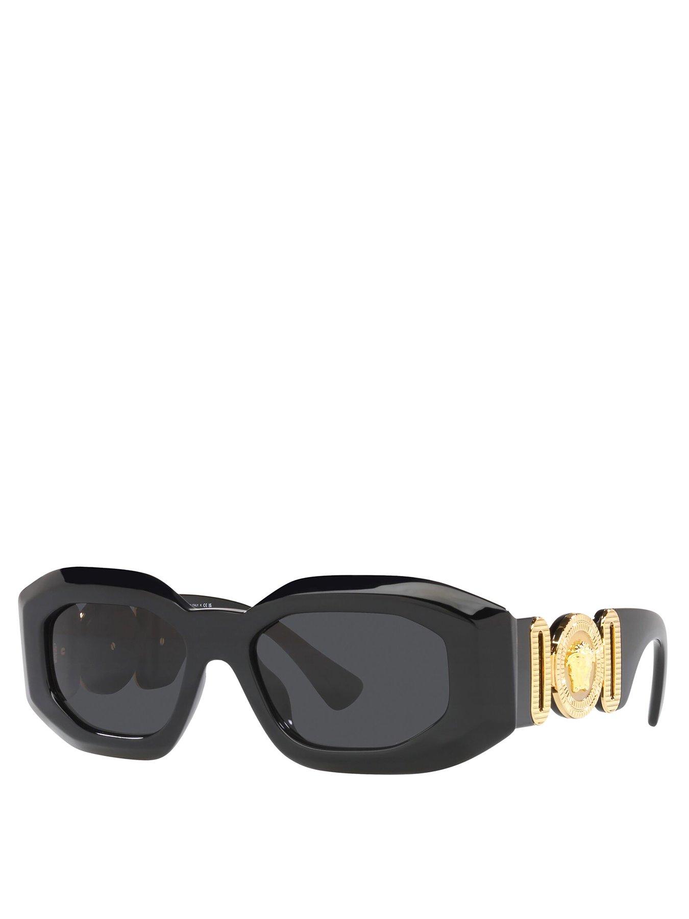 VERSACE Irregular Acetate Sunglasses - Black