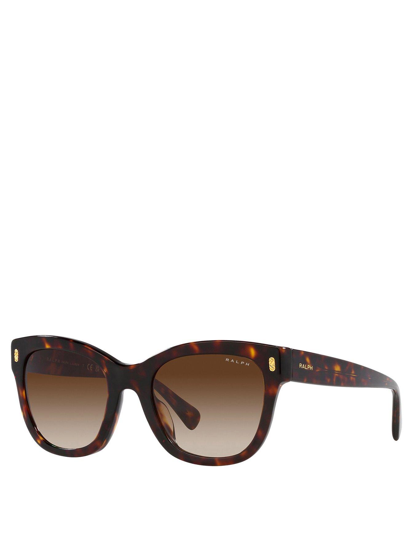 Image 1 of 4 of Ralph Oval Acetate Sunglasses - Brown