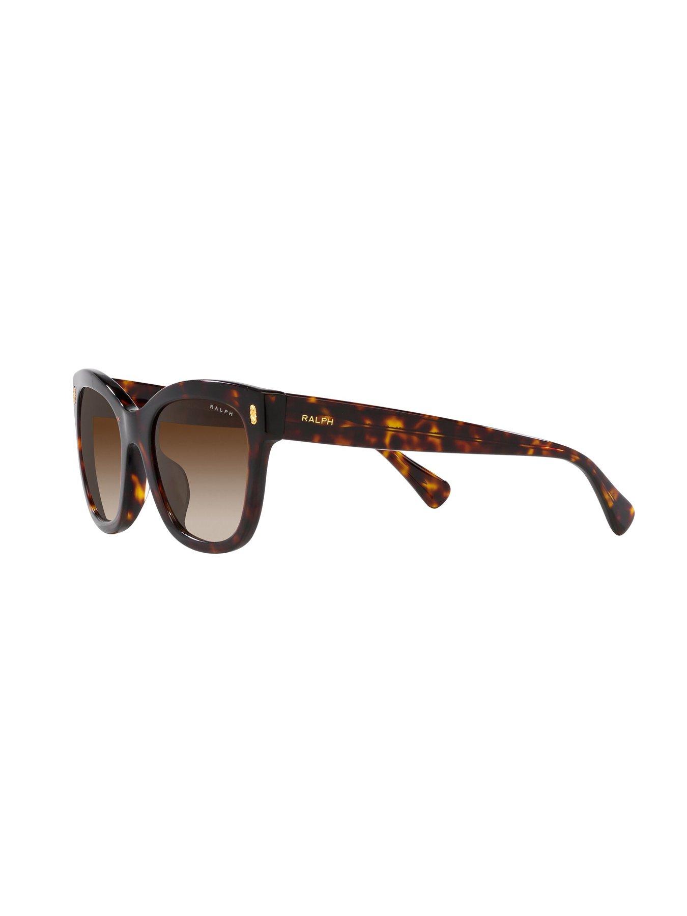 Image 4 of 4 of Ralph Oval Acetate Sunglasses - Brown