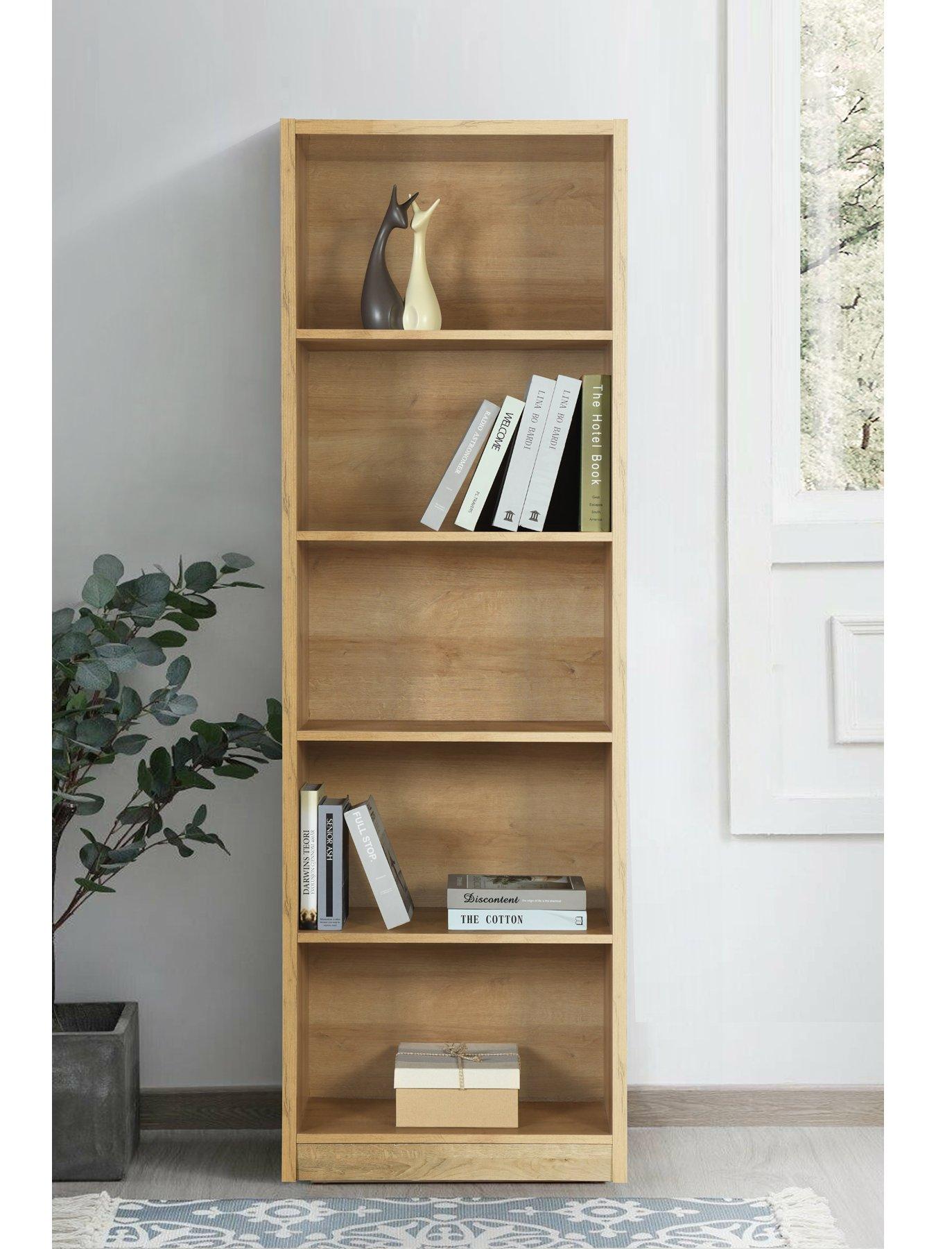  image of very-home-metro-tall-wide-bookcase-oak--fscreg-certified