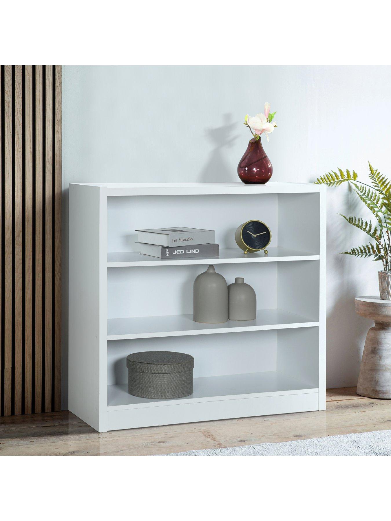 The Very Collection Metro Small Wide Bookcase - White - FSC® Certified