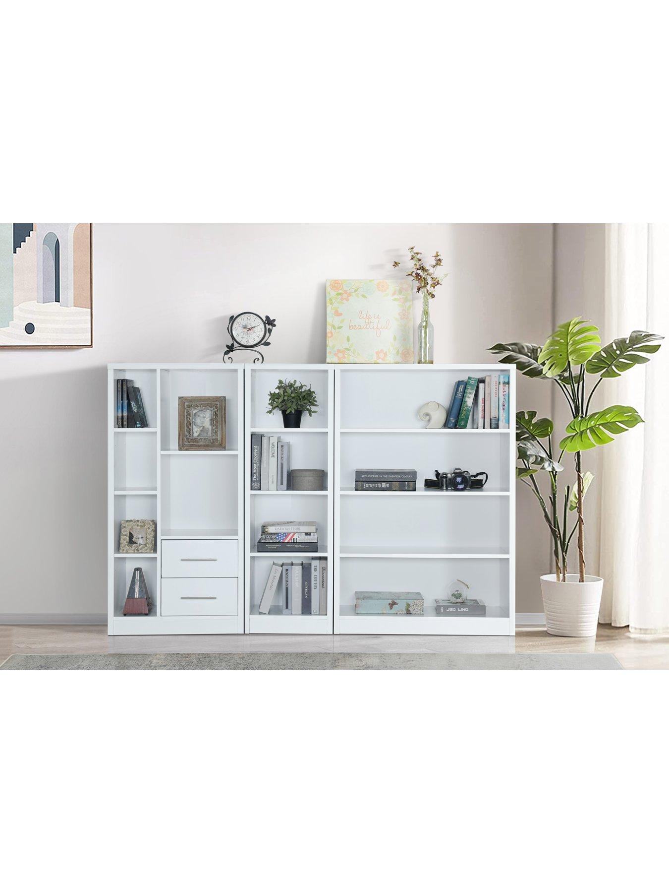 The Very Collection New Metro 3 Piece Storage Bookcase Package - White - FSC® Certified