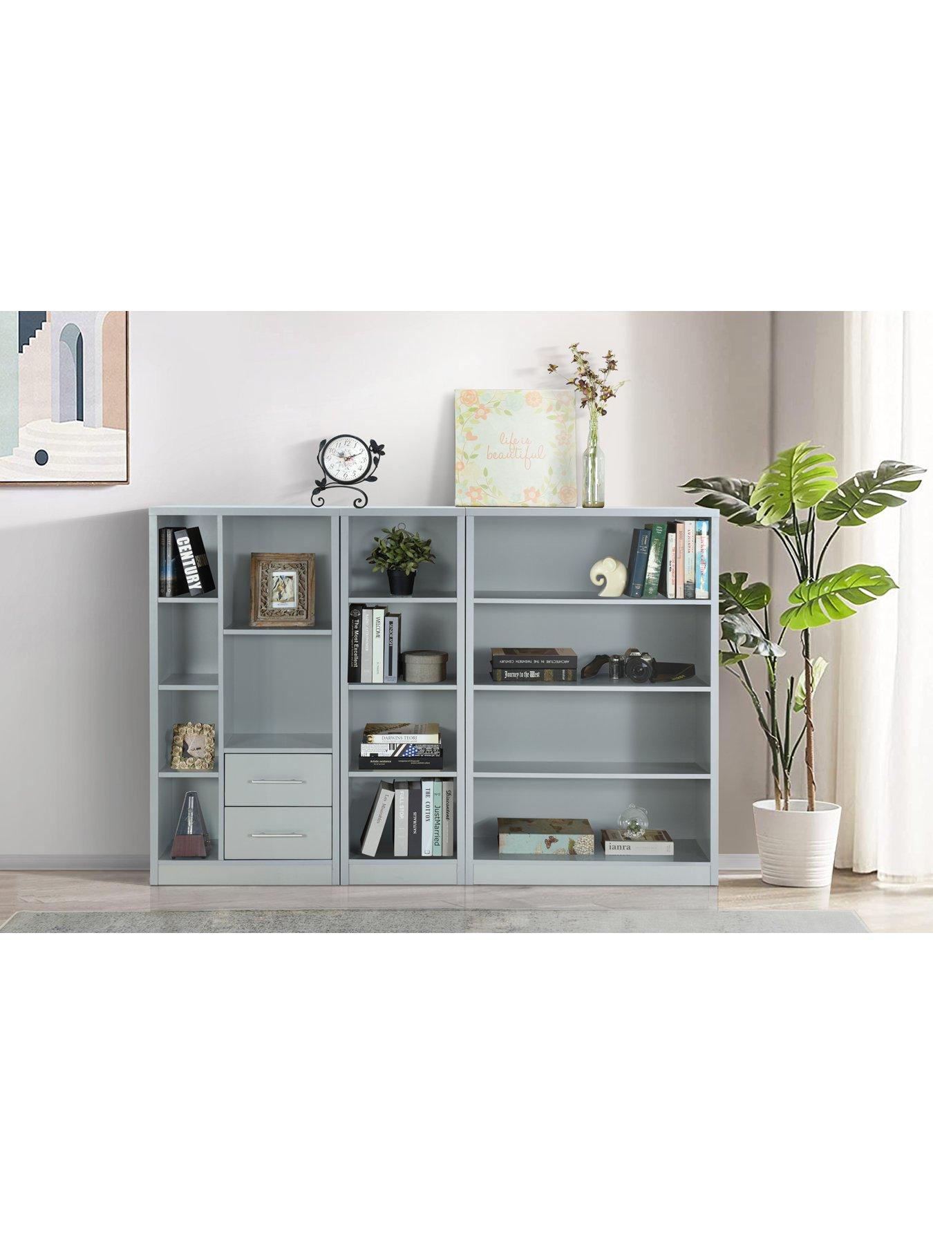 Image 1 of 7 of The Very Collection Metro 3 Piece Storage Bookcase Package - Grey&nbsp;- FSC&reg; Certified