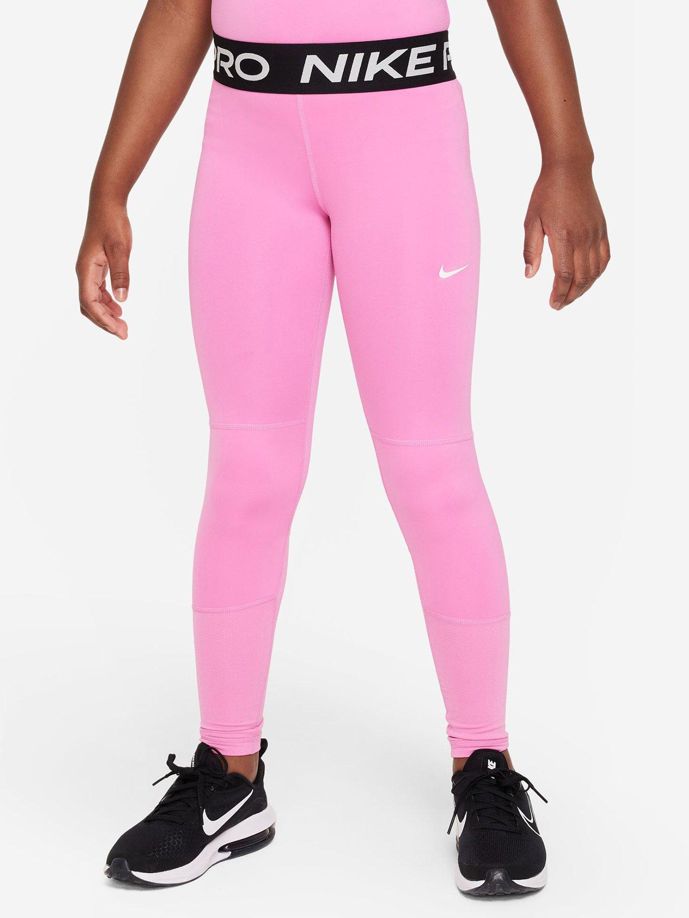 Nike Girl's 7-16 Favorite GX1 Ashen Slate/Pink Leggings Size L