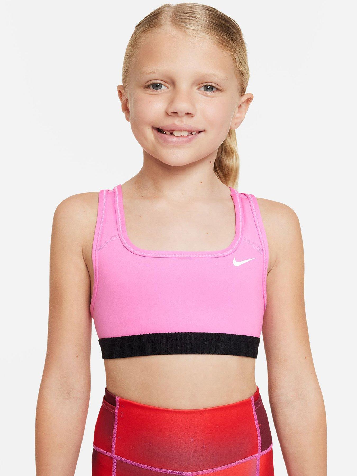 Nike Older Girls Dri-FIT Futura Swoosh Sports Bra - Pink