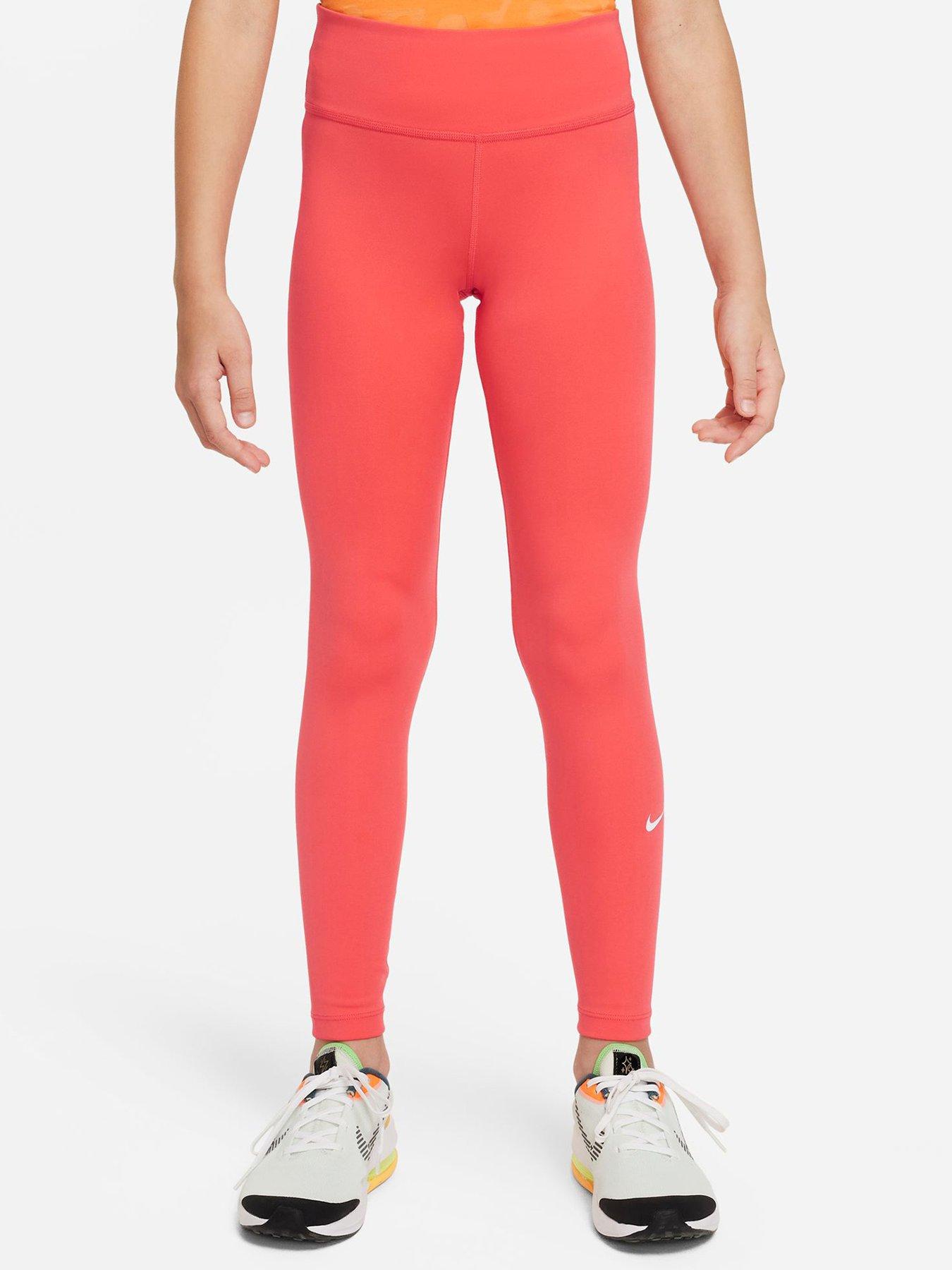 Nike Pro Girls Leggings Red/Pink XL