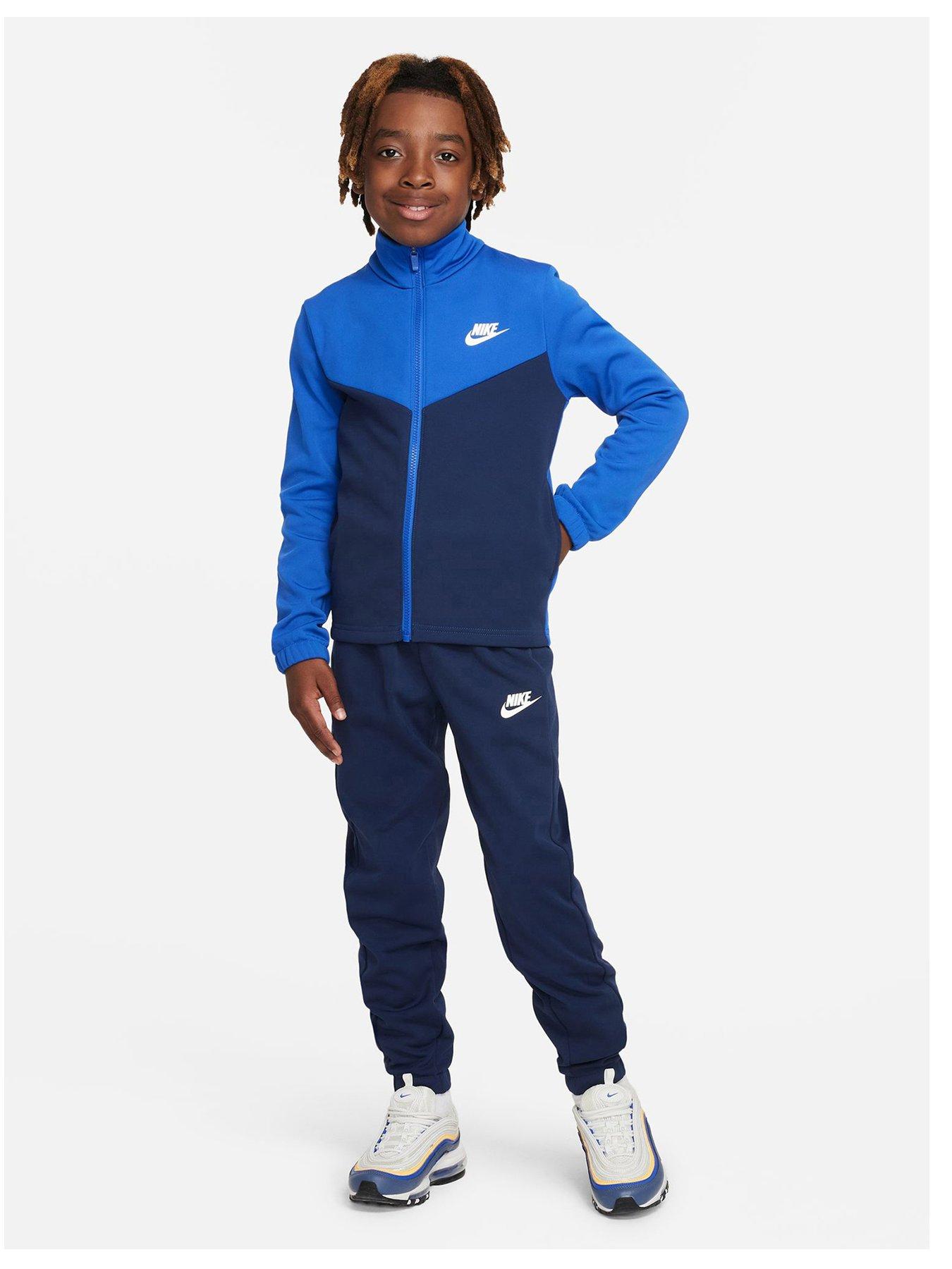 Nike Older Unisex Poly Full Zip Tracksuit - Blue | littlewoods.com