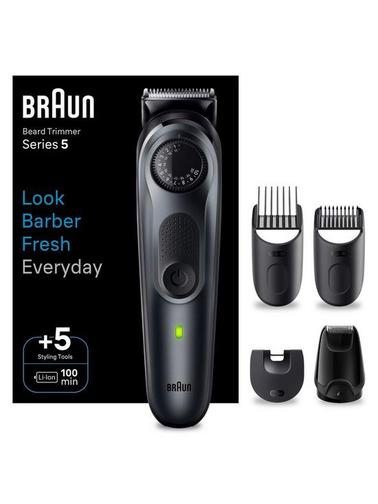 stillFront image of braun-beard-trimmer-series-5-bt5420-trimmer-for-men-with-styling-tools-and-100-min-runtime