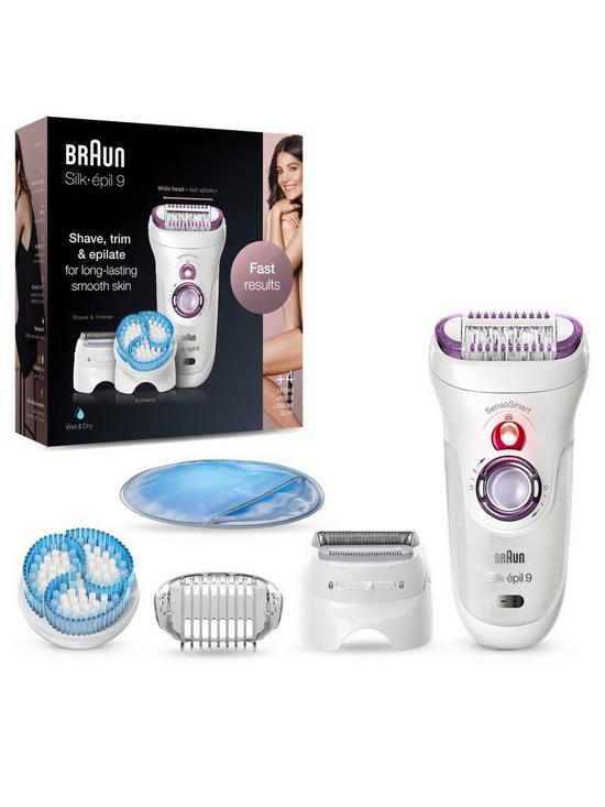 stillFront image of braun-silk-eacutepil-9-epilator-for-long-lasting-hair-removal-4-extras-pouch-cooling-glove-9-735