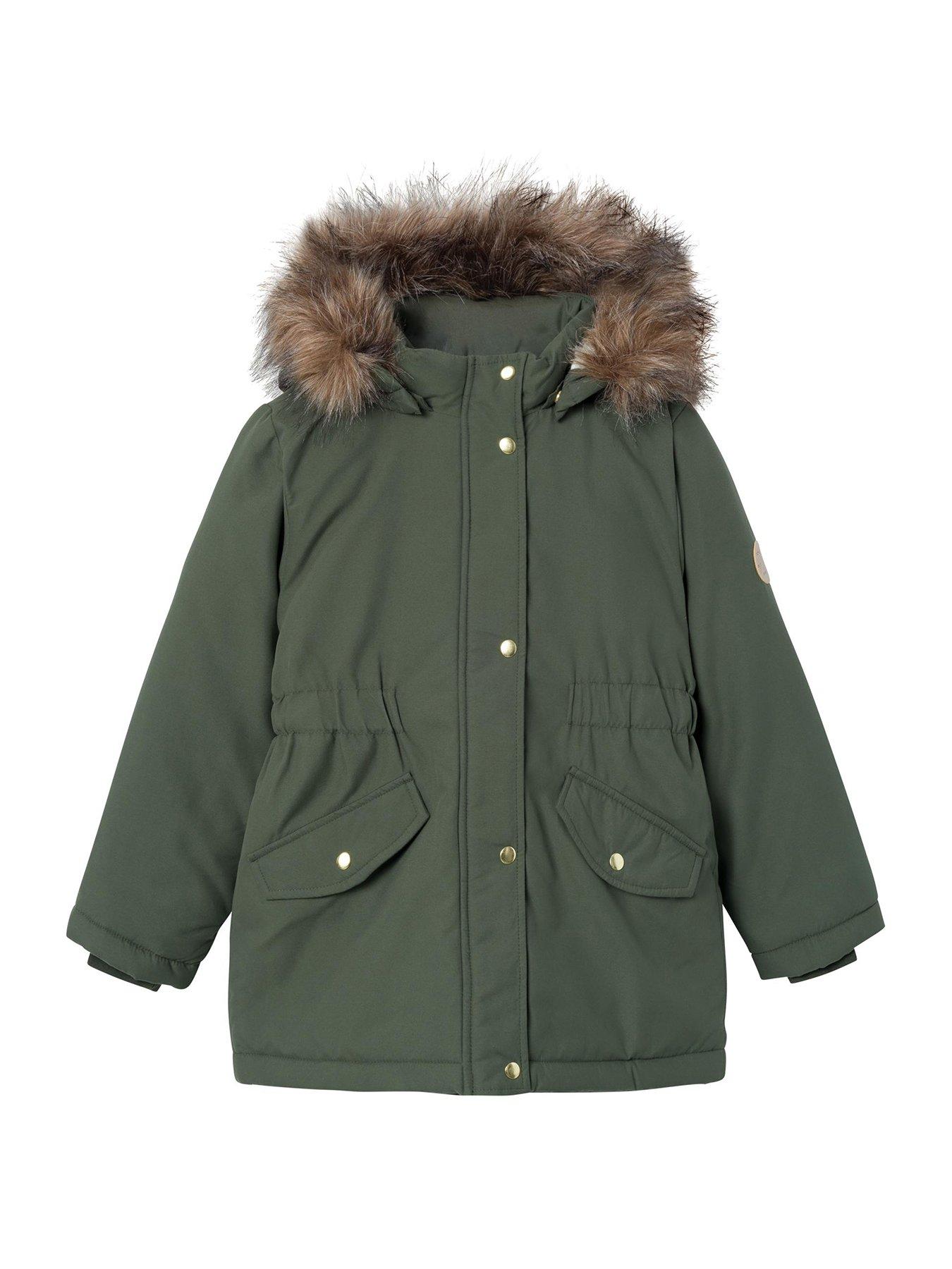 Girls green parka sales coat