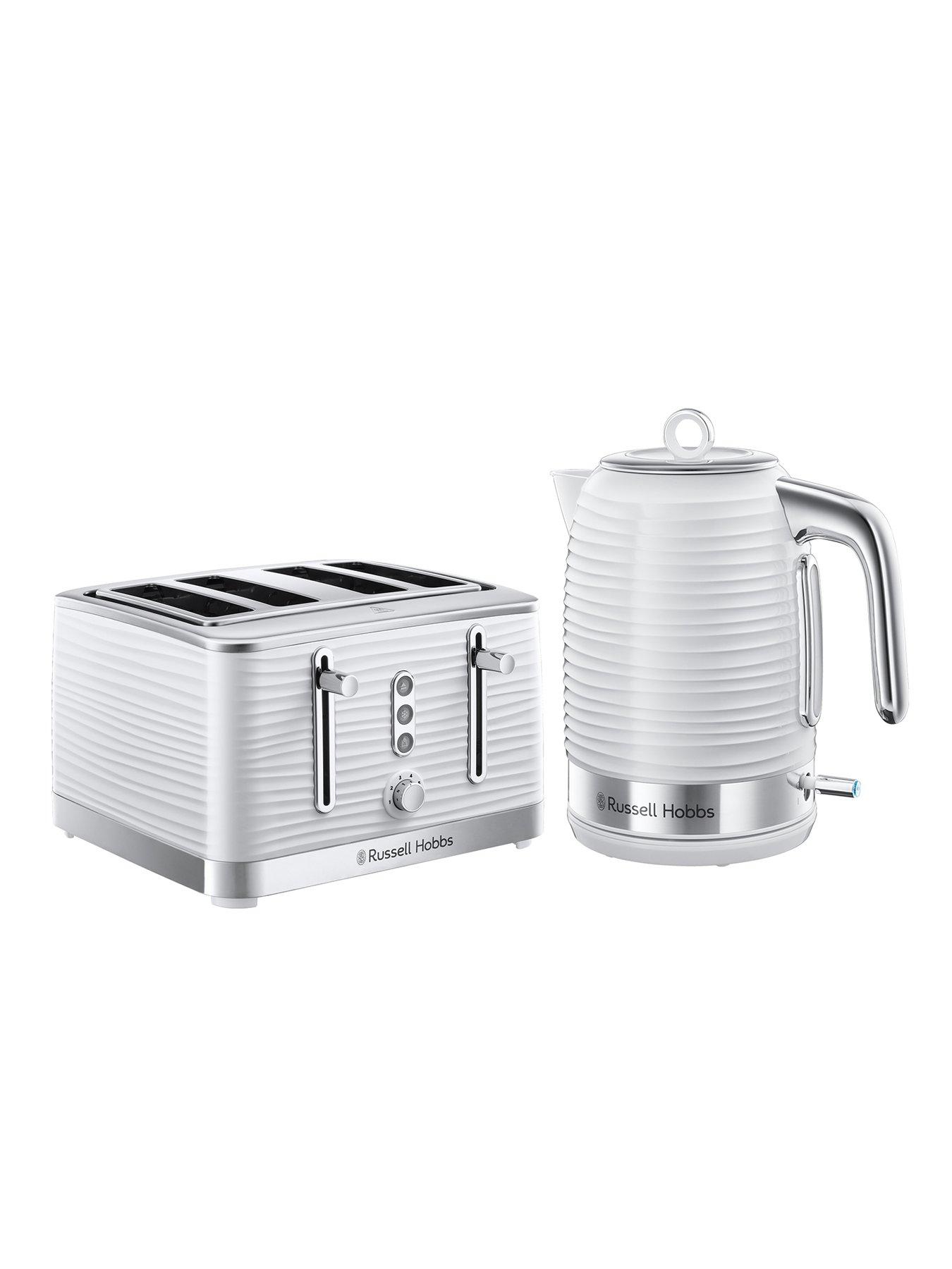 Russell Hobbs Inspire White Kettle & Toaster Bundle