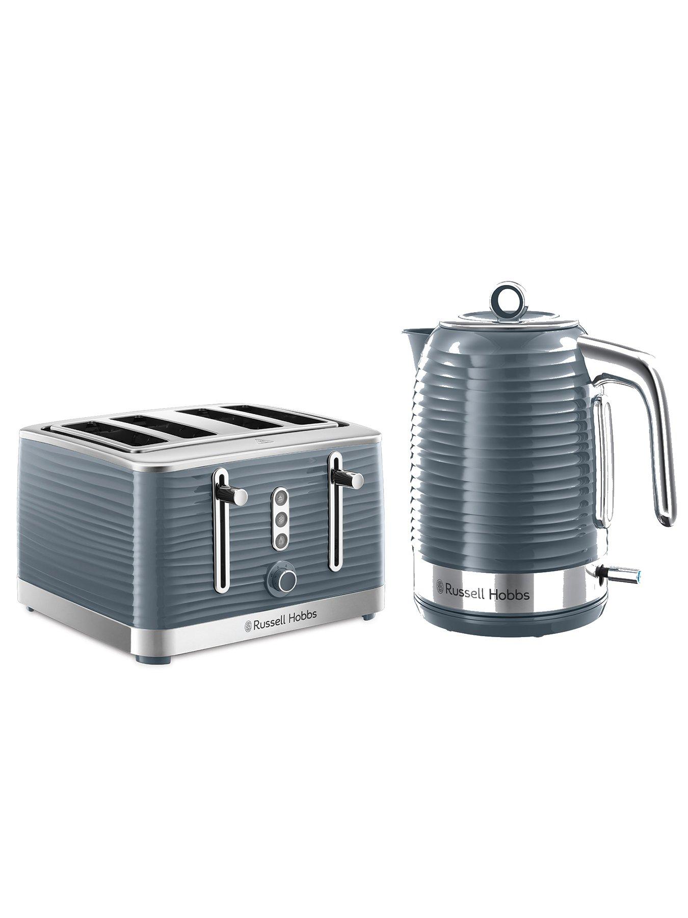 Russell Hobbs Inspire Grey Kettle & Toaster Bundle