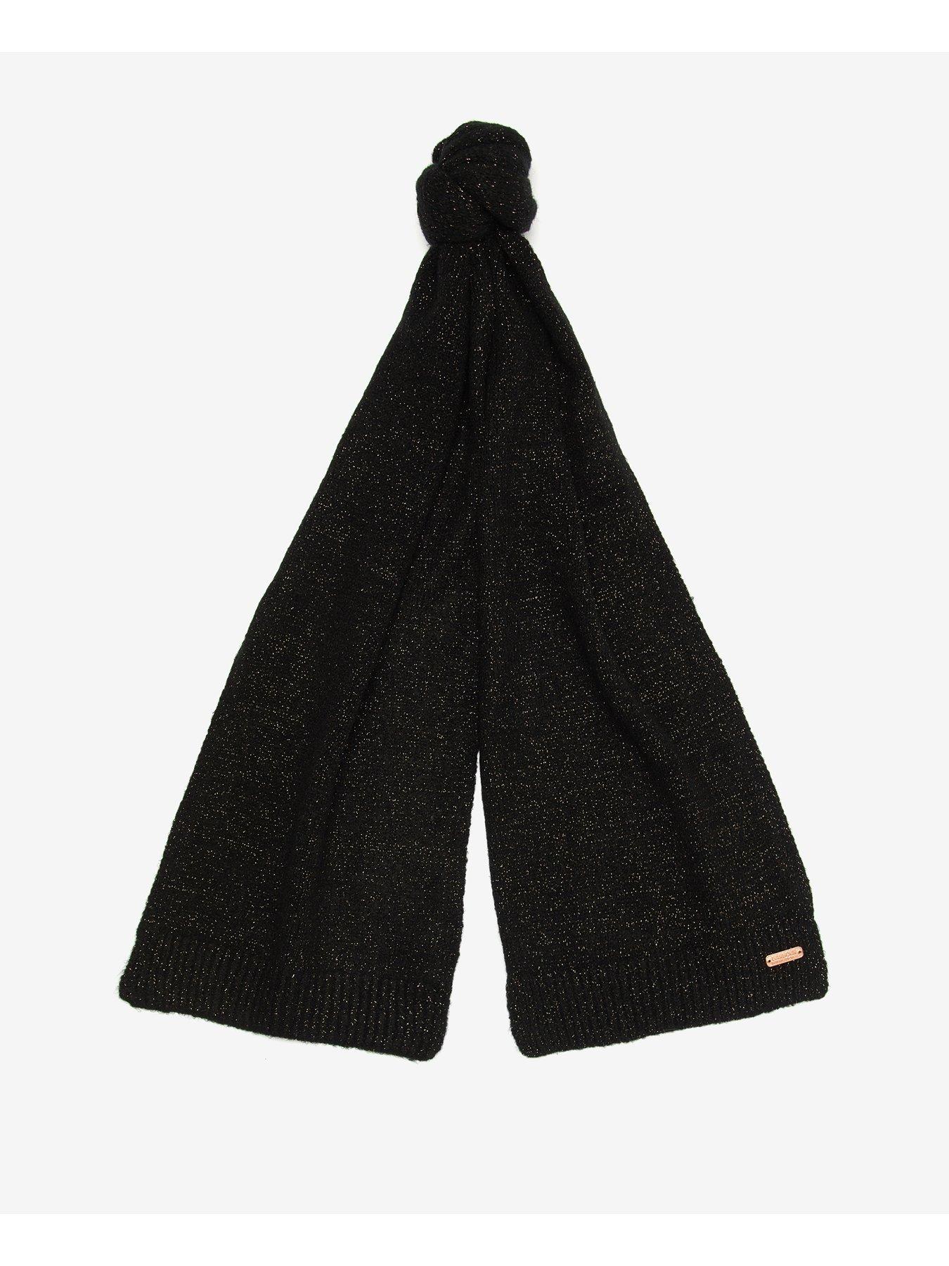  image of barbour-international-sparkle-beanie-amp-scarf-gift-set-black