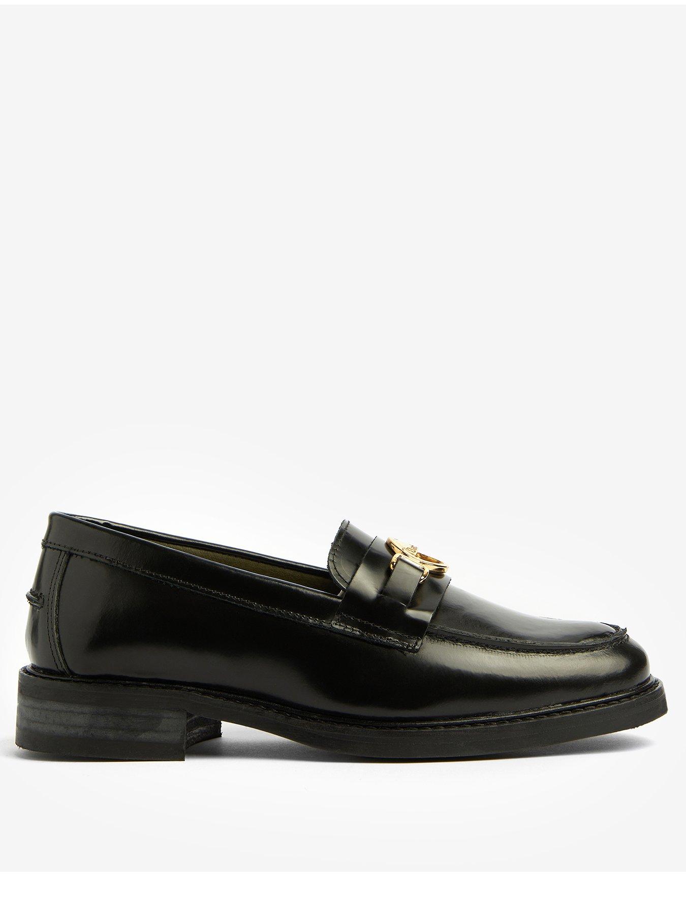 Mint Velvet Camille Black Leather Loafers