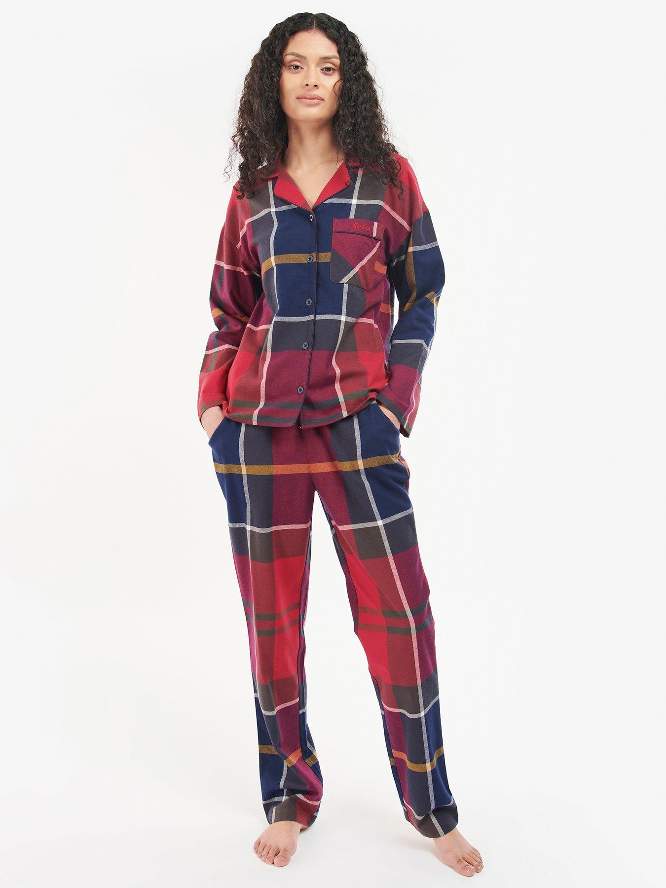 Barbour Large Scale Check Ellery Pyjama Set Red littlewoods